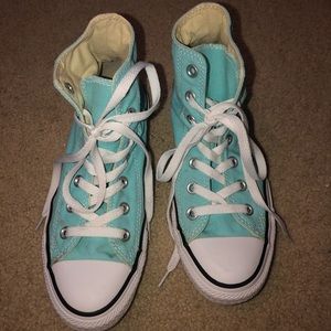 Baby blue/ teal Converse All Star High Tops